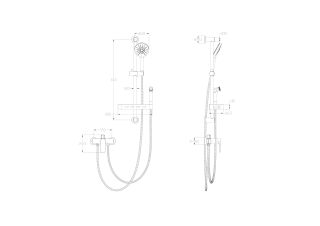Смеситель для душа с гарнитуром Wonzon & Woghand WW-A31003-MB чёрный матовый